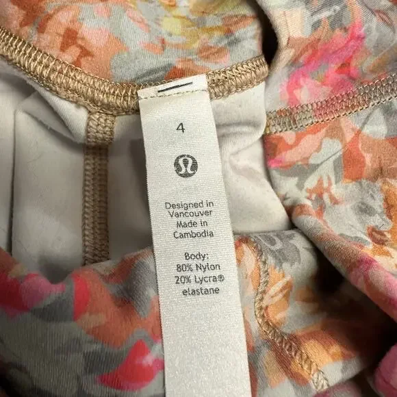 Lululemon Align Highrise Pant 25" Inflorescence Floral Leggings Yoga Nulu Size 4 - Picture 7 of 8